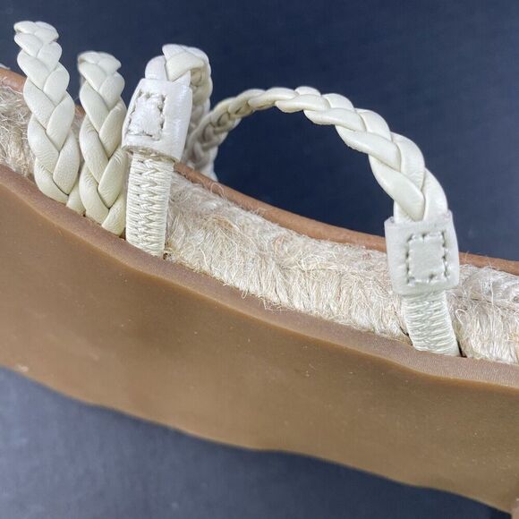 Madewell Women’s Kathryn Braided Leather Espadrille Slide Sandals Ivory Size 9 - Picture 7 of 16